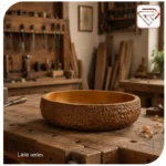کاسه چوبی منبت کاری شده