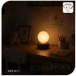 آباژور رومیزی چوبی مدل ماه گون