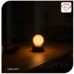 آباژور رومیزی چوبی مدل ماه گون