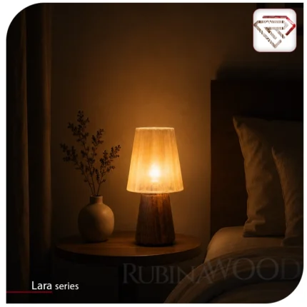 آباژور رومیزی چوبی مدل چوبین