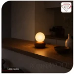 آباژور رومیزی چوبی مدل ماه گون